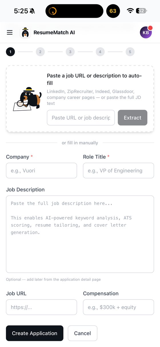 ResumeMatch AI screen