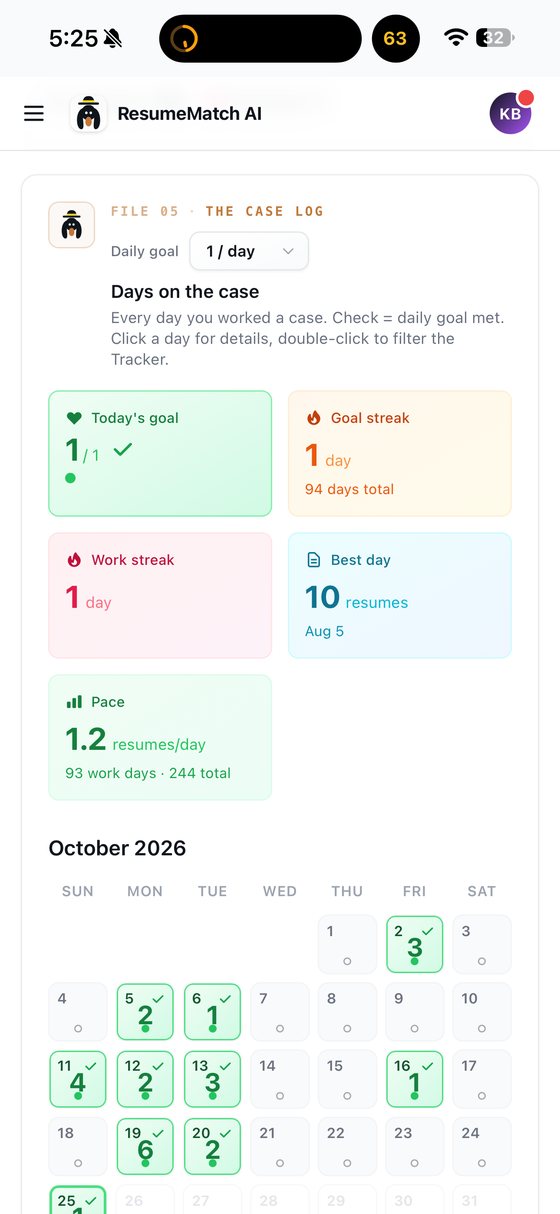 ResumeMatch AI screen