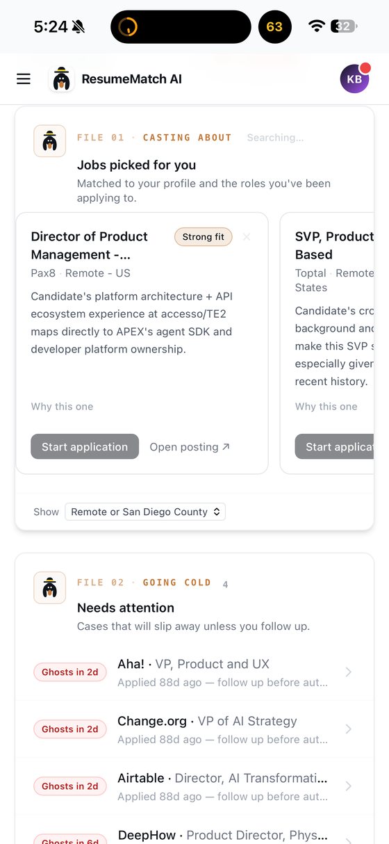ResumeMatch AI screen