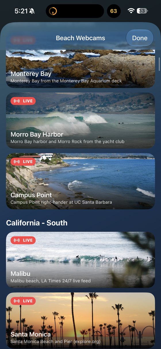 Surf Breaks screen